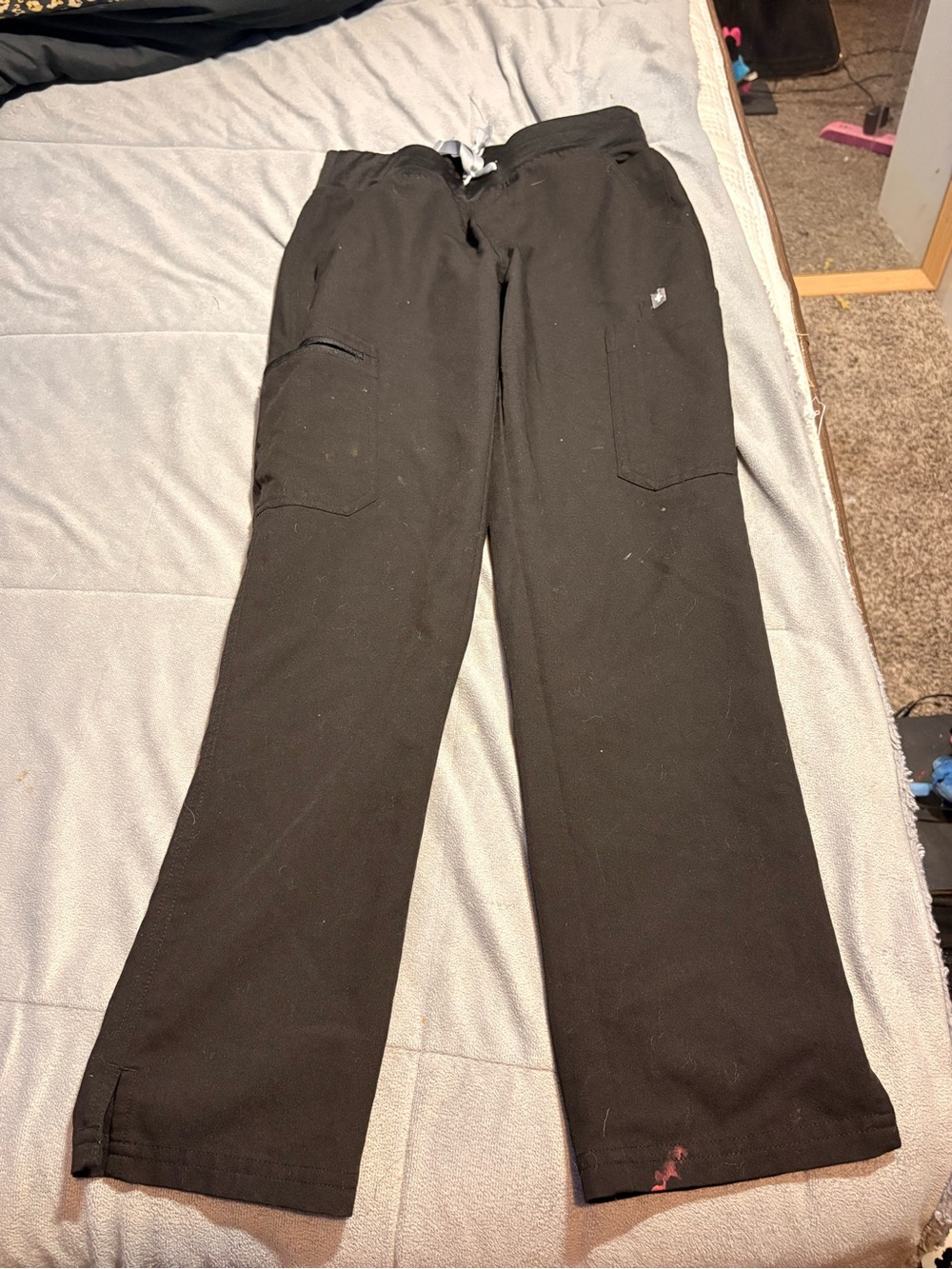 Figs Black Drawstring Scrub Pants